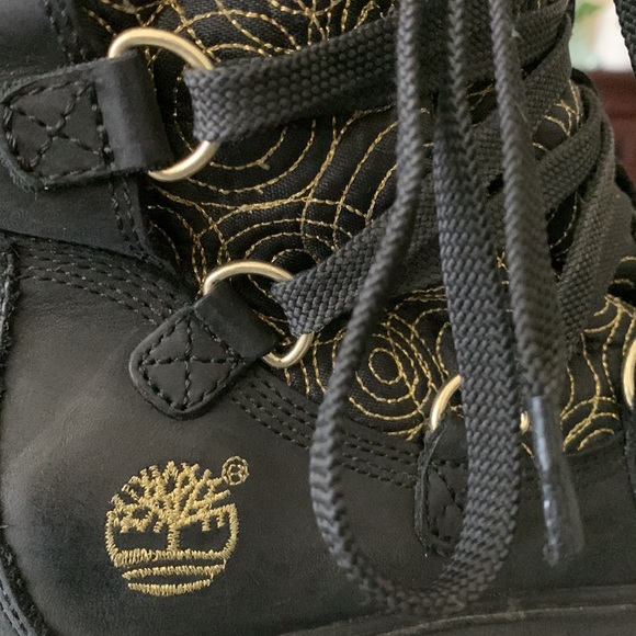 TIMBERLAND Guilted Golden Swirl Leather Lace-Up Boots - Picture 9 of 11